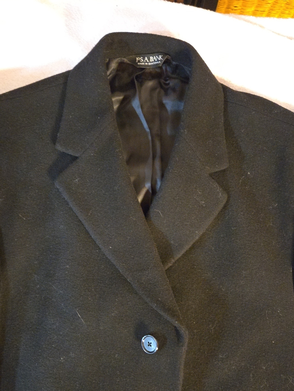 Jos. A. Bank Men's Black Wool-Blend Notch Lapel Blazer, SIZE L